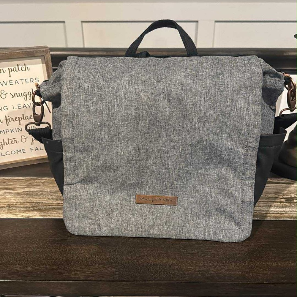 Petunia Pickle Bottom Charcoal Boxy Diaper Bag